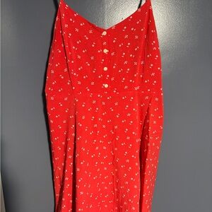 GAP Red Floral Midi Dress